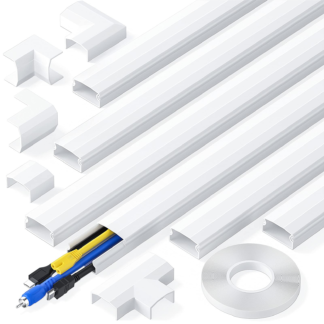 White Cable Trunking kit to Hide 3-4 Wires-6X L400mm